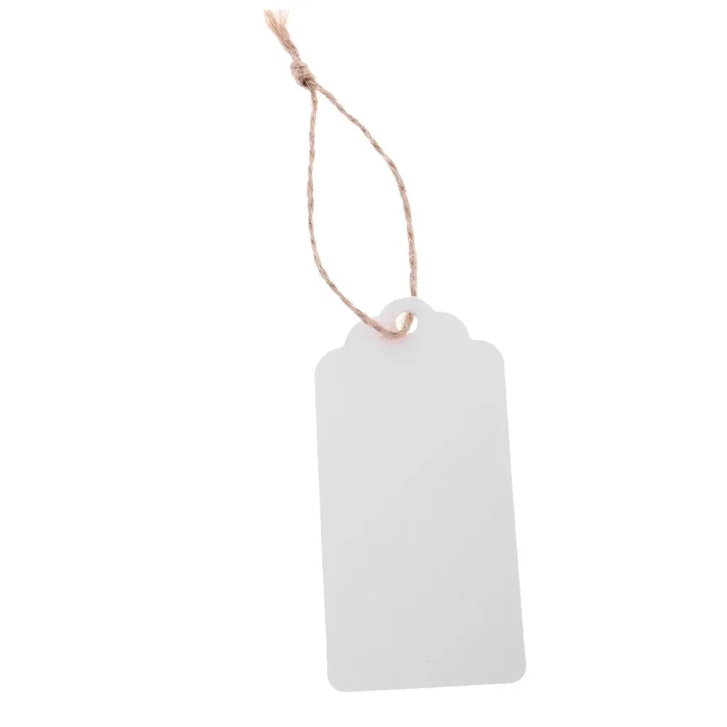 100 Pieces Blank Kraft Paper Tags Wedding Party Gift Hanging Labels White