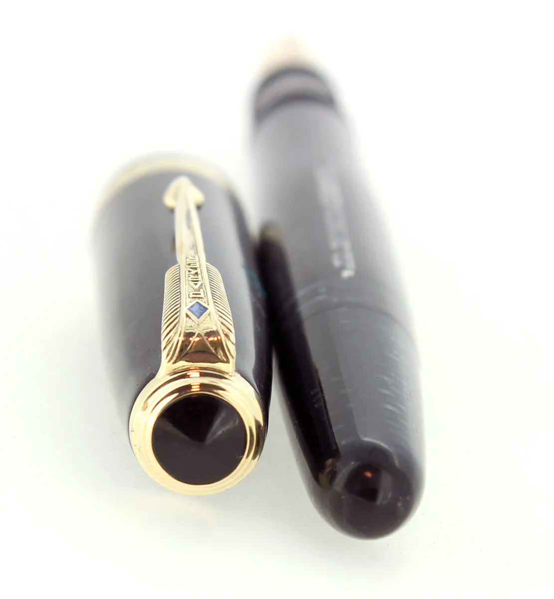 1945 PARKER VACUMATIC MAJOR AZURE BLUE PEARL FOUNTAIN PEN RESTORED