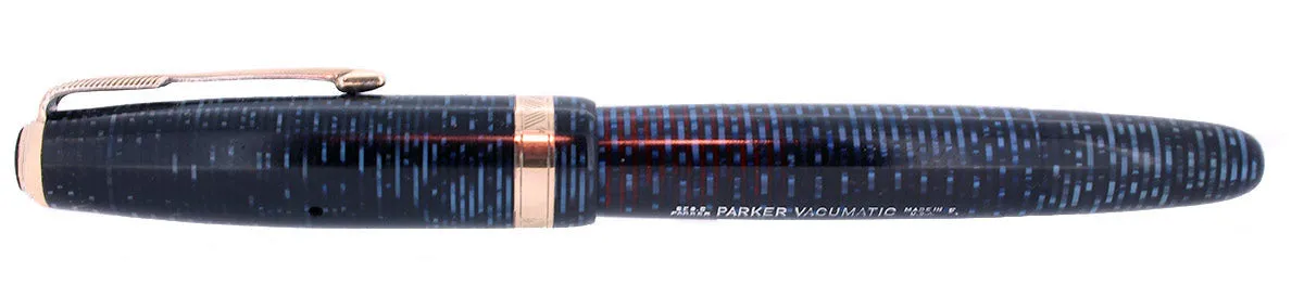 1945 PARKER VACUMATIC MAJOR AZURE BLUE PEARL FOUNTAIN PEN RESTORED
