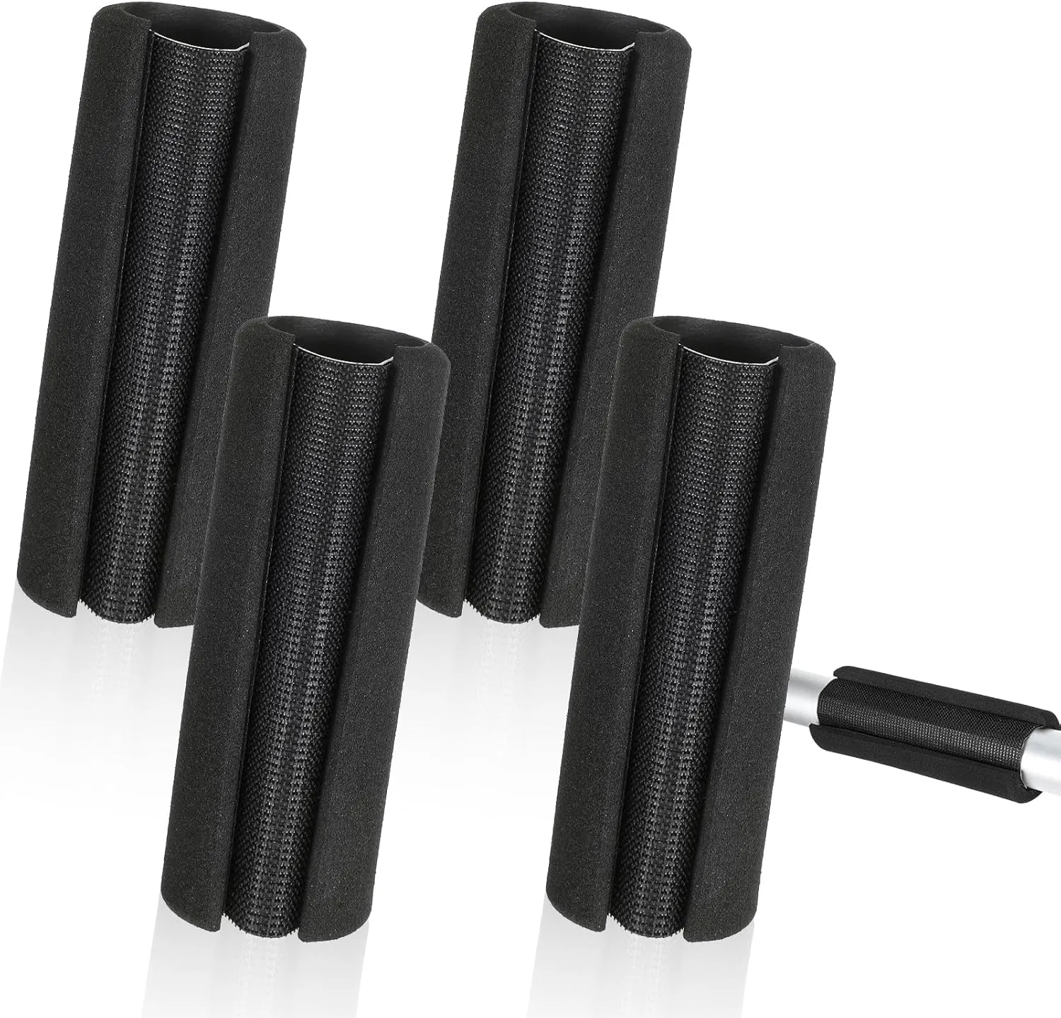 4 Pcs 4.3 Inch Handle Grips, Foam Bike Handlebar Grips, Soft Buffer Tube Cover Bucket Handle Grips, Comfortable Handle Covers for Fitness Home Garden Bicycle Exercise Equipment Handlebar Replacement