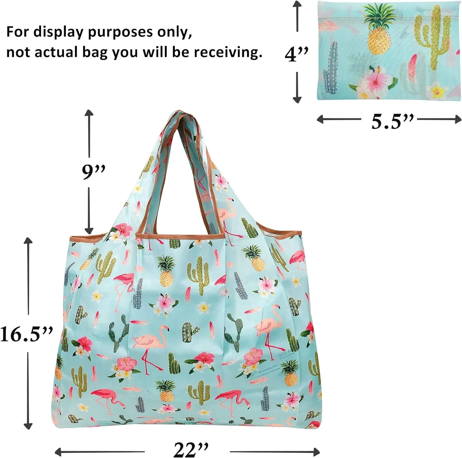 Allydrew Large Foldable Tote Nylon Reusable Grocery Bags