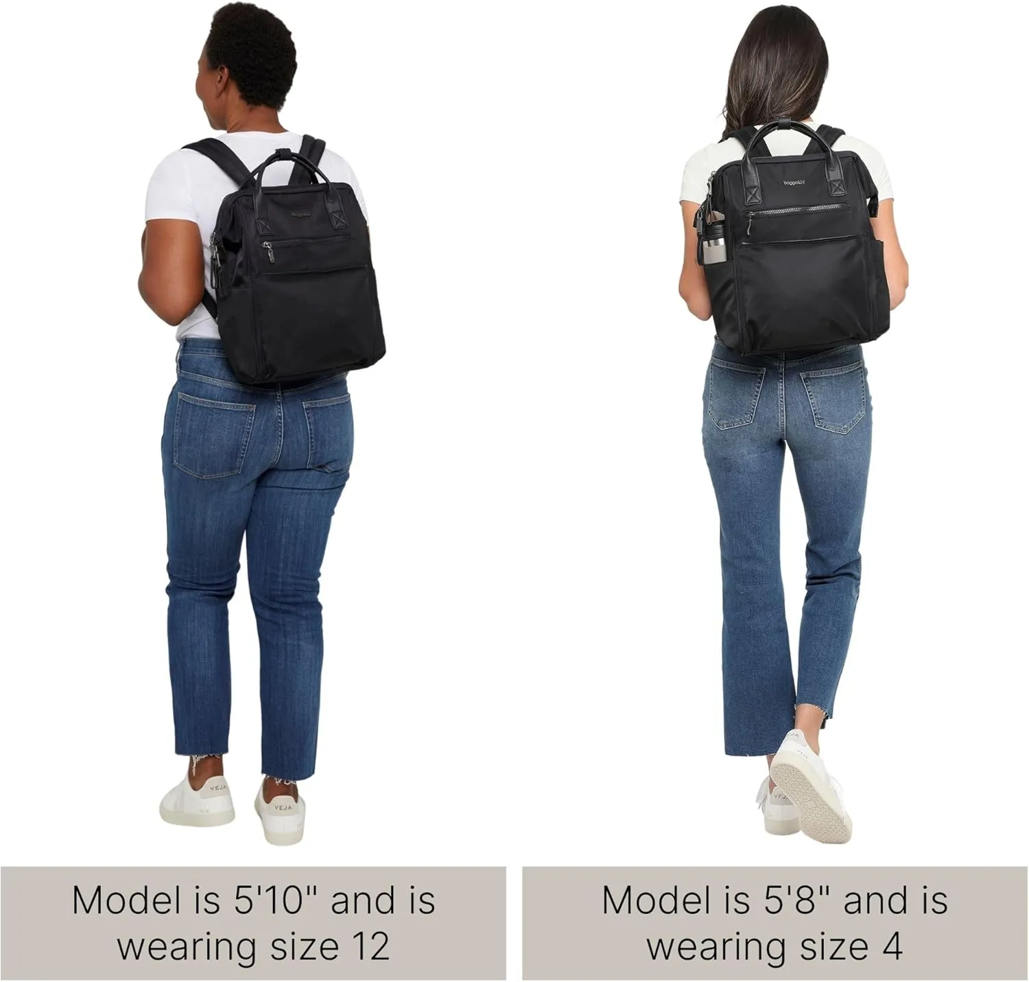 Baggallini Soho Backpack - Travel Laptop Backpack for Women - Lightweight Water-Resistant Luggage Bag, Black Neoprene