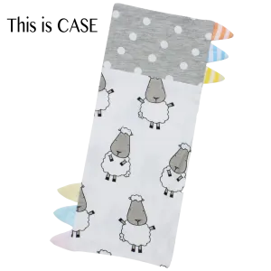 Bed-Time Buddy™ Case Big Sheepz White   Polka Dot Grey with Color & Stripe tag - Small