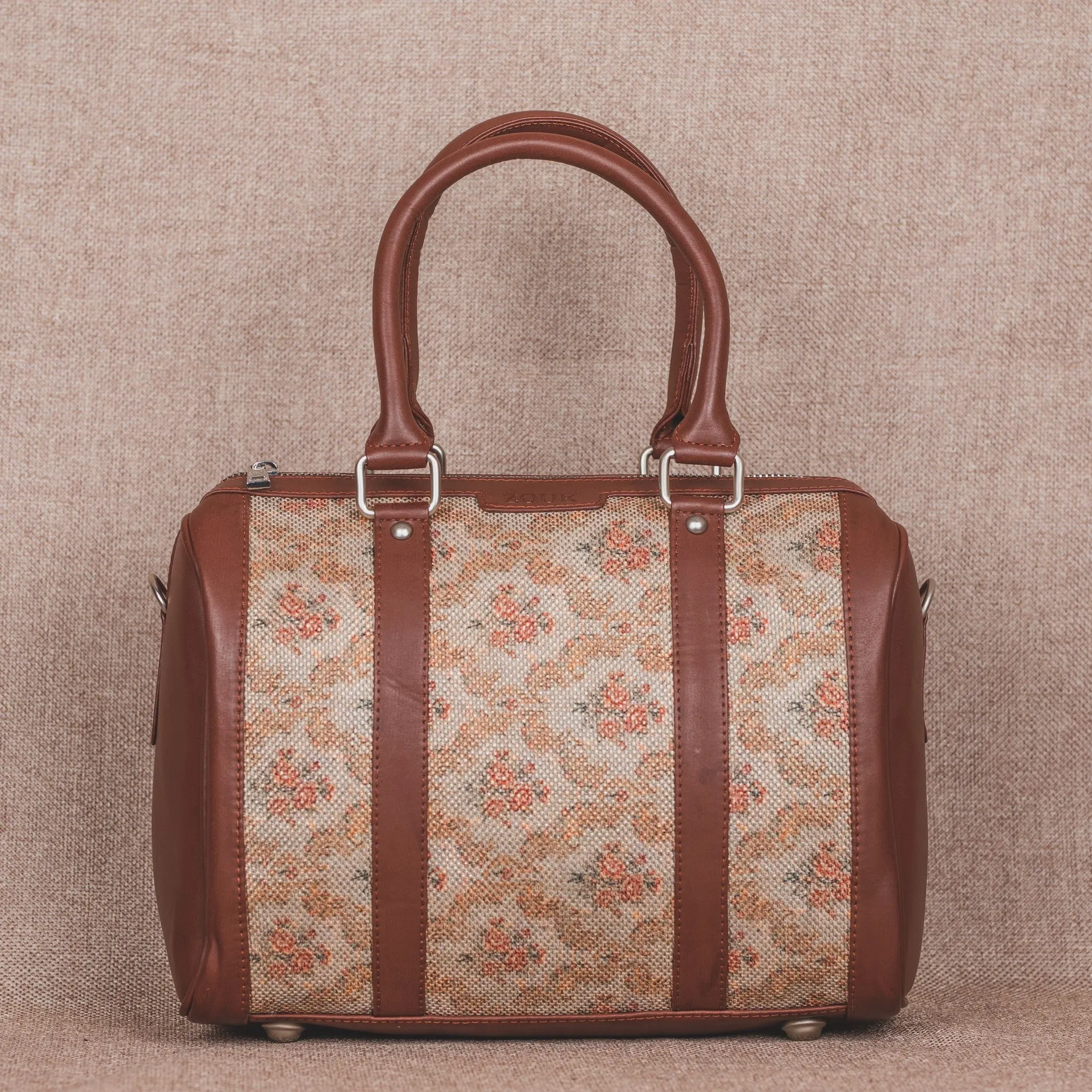 Beige Petal Motif Handbag