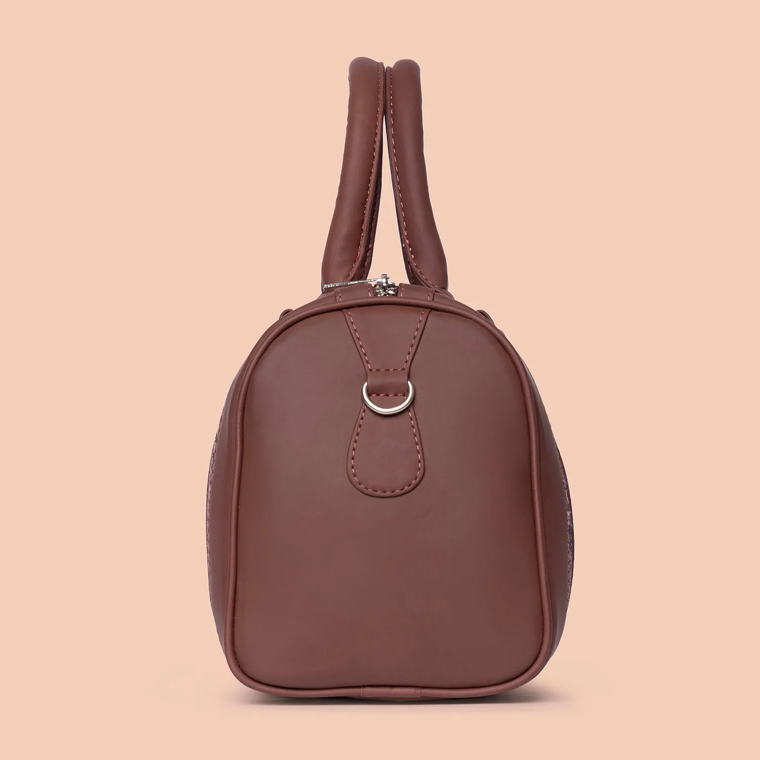 Beige Petal Motif Handbag