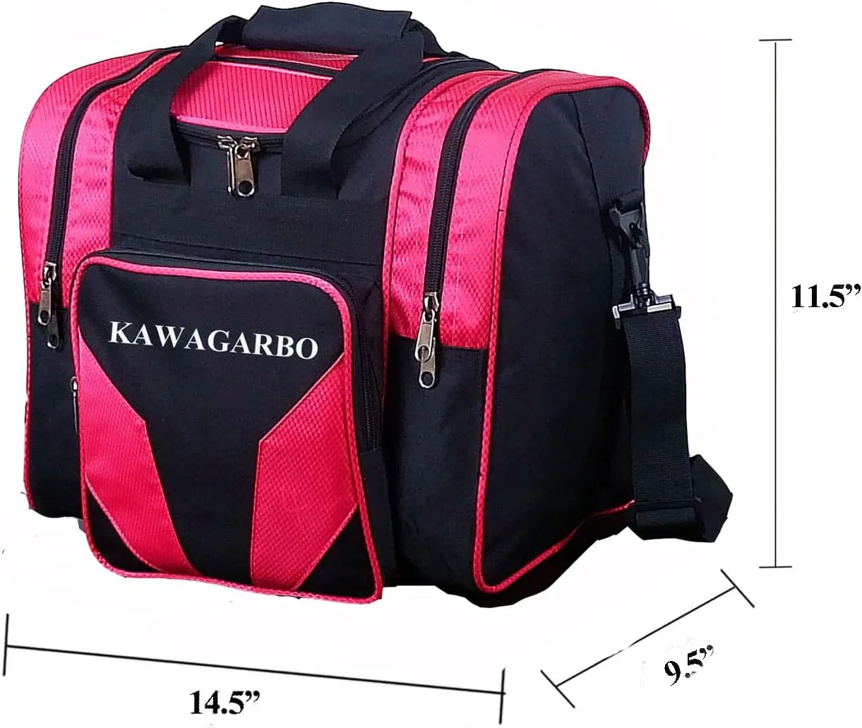 Bowling Bag for Single Ball - Single Ball Tote Bag with Padded Ball Holder - Fits a Single Pair of Bowling Shoes Up to Mens Size 14