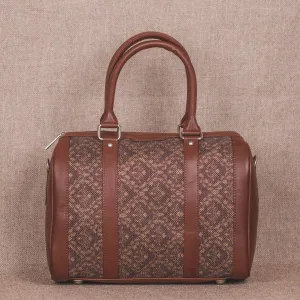 Brown Floral Motif Handbag