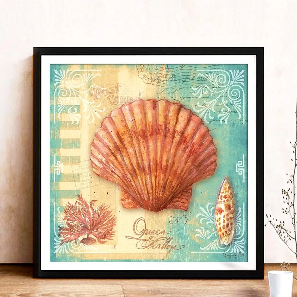 Conch - 5D DIY Round Drill Diamond Painting (Canvas 40x40cm/15.71x15.71in )