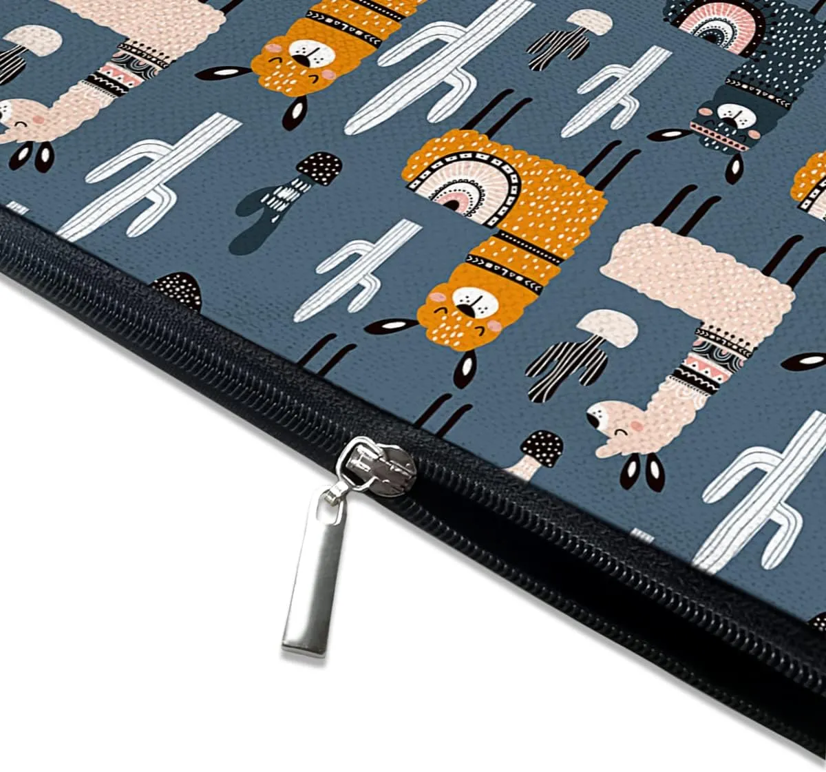 Cute Makeup Bag for Purse Canvas Waterproof Funny Cosmetic Bags for Women Zipper Travel Toiletry Pouch-Alpaca Makeup Bags-Grey