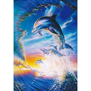 Dolphin - 5D DIY Round Drill Diamond Painting (Canvas 30x40cm/11.81x15.71in )