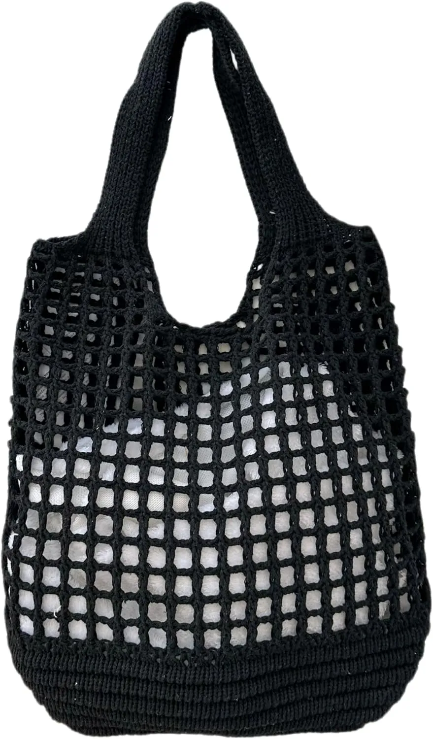 ENBEI Crochet Beach Bag - Women's Knit Shoulder Bags for Travel - Cute, Handmade Tote