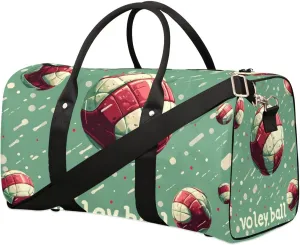 Foldable Travel Bag Cartoon Volleyball Lightweight Carry On Bags for Airplanes Waterproof Travel Duffle Bag For Gym Weekend Overnight