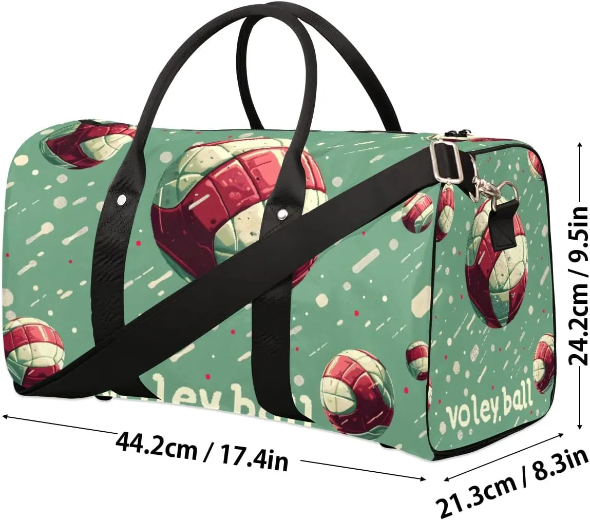 Foldable Travel Bag Cartoon Volleyball Lightweight Carry On Bags for Airplanes Waterproof Travel Duffle Bag For Gym Weekend Overnight
