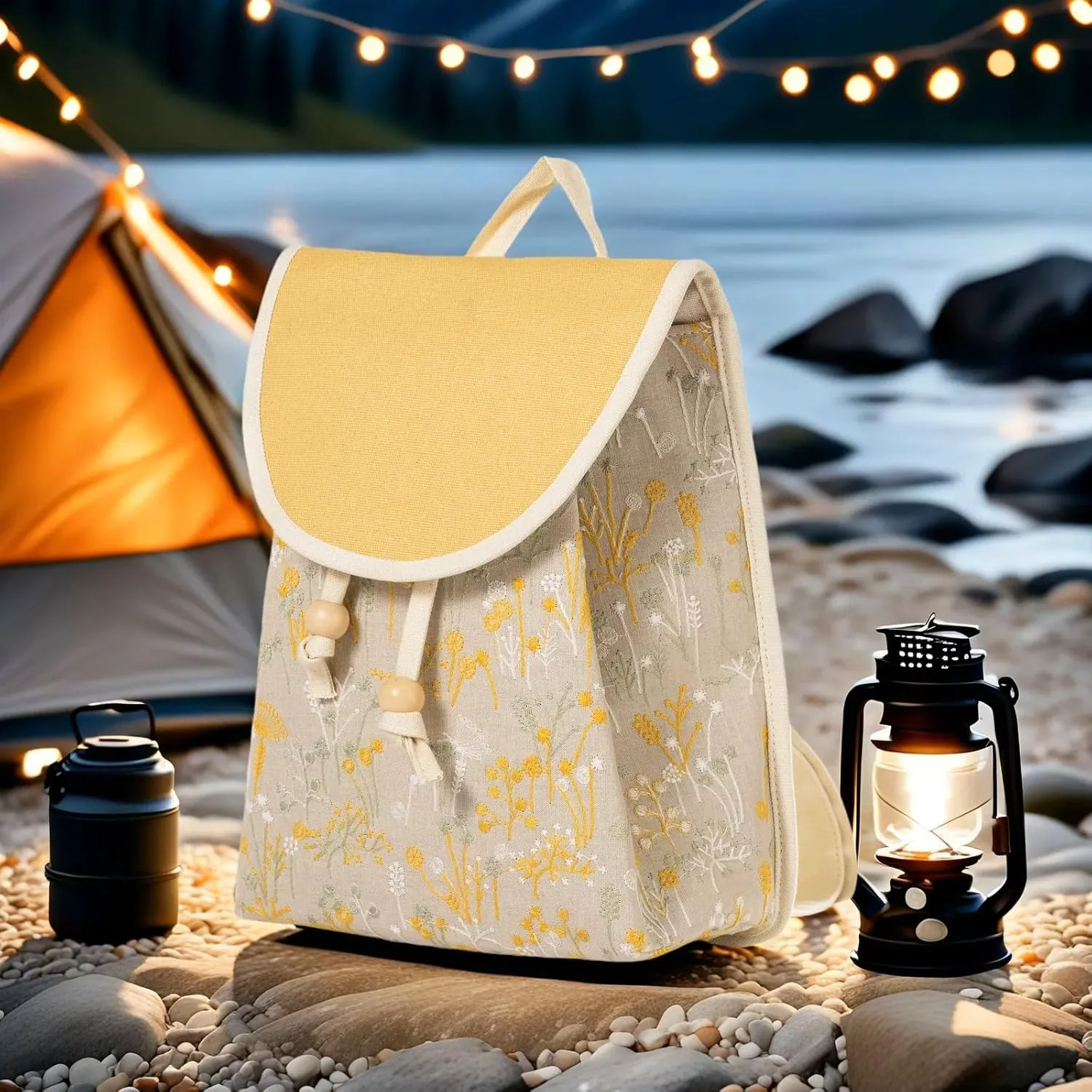 Goodhan Floral Embroidered Backpack Purse for Women Small Travel Handbag Shoulder Bag Daypack