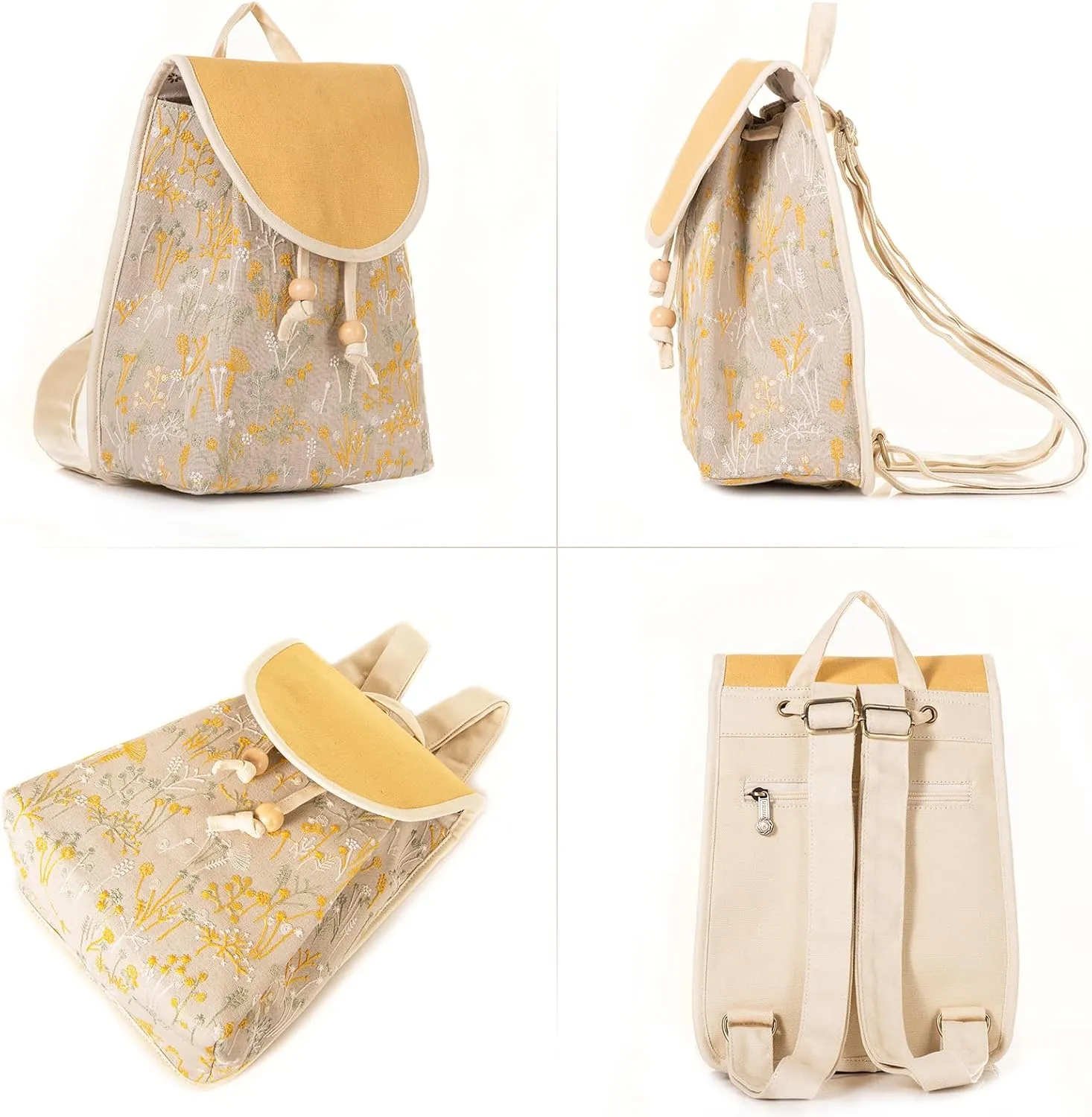 Goodhan Floral Embroidered Backpack Purse for Women Small Travel Handbag Shoulder Bag Daypack