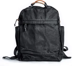 Gootium Canvas Backpack for Women Vintage Style Zipper Bag Men's Casual Daypack Cloth Outdoor Travel Rucksack, Black