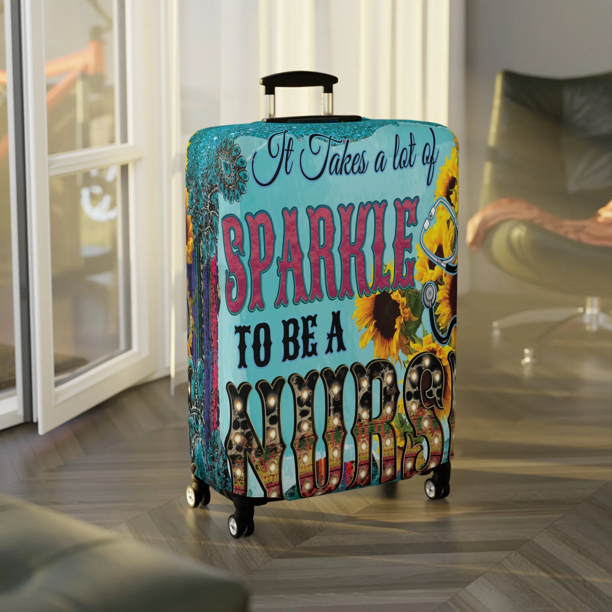 Luggage Cover, It takes a lot of sparkle to be a Nurse, awd-037