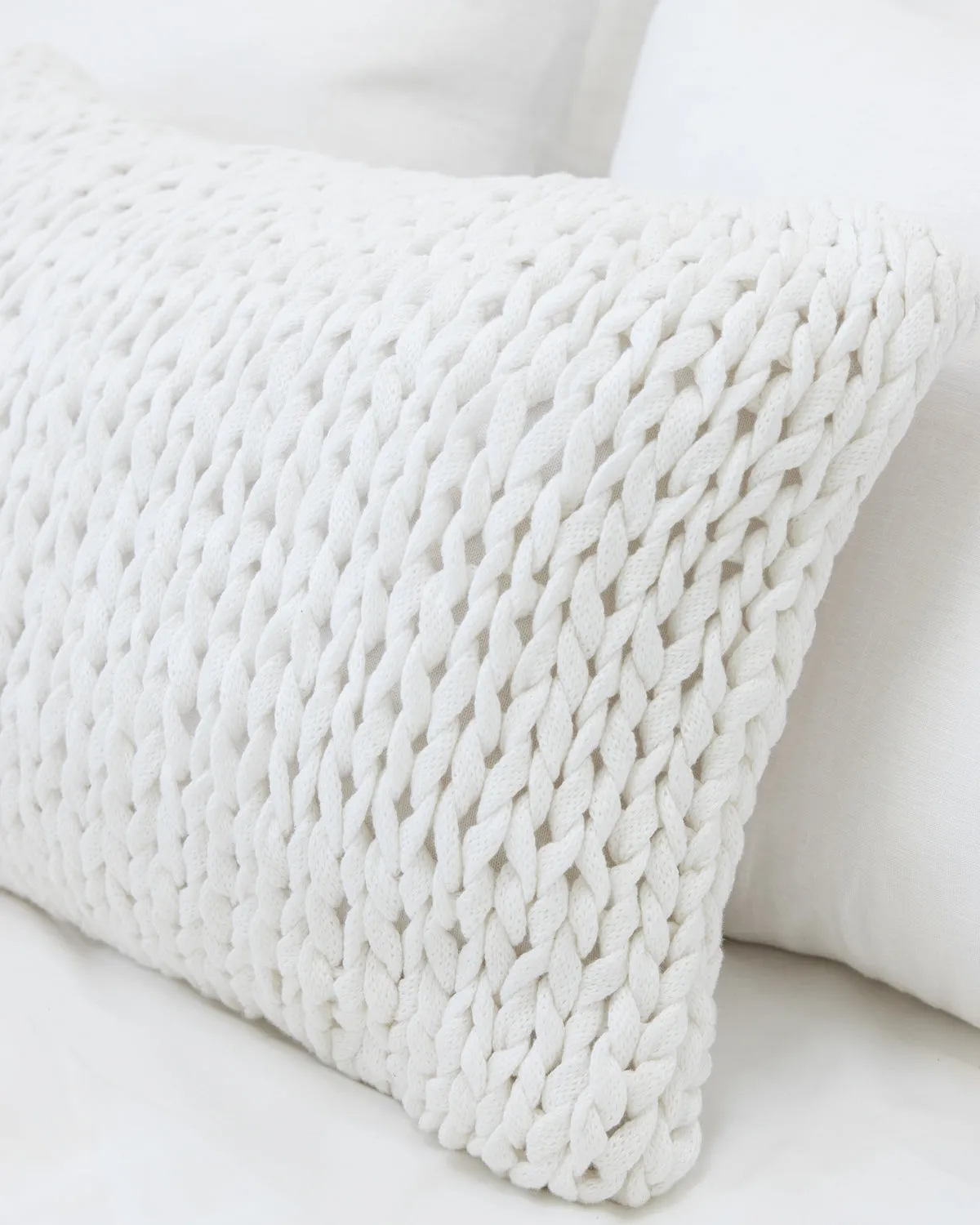 Manchester Cotton-Knit Cushion Off-White