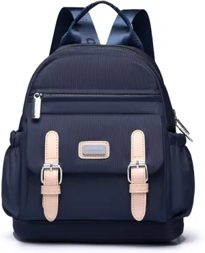 Mini Backpack for Women Cute Fashion Daypack Purse Small Daily Travel Backpack Lightweight Canvas Shoulder Bag (Blue)