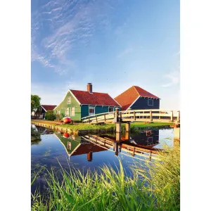 Modern Houses By Lake - Full Round Diamond - 30x40CM