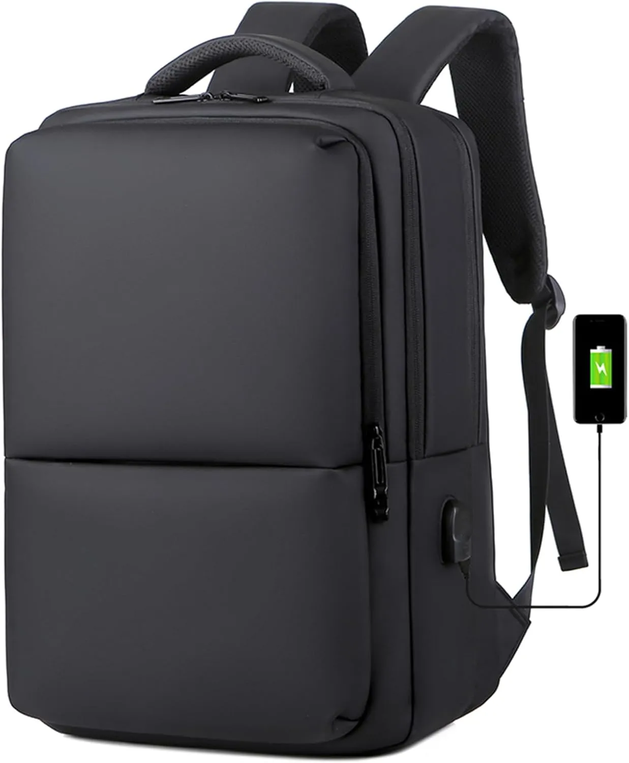 Oiiwak 17.3 Inch Travel Laptop Backpack, Water Resistant College Backpacks with USB Charging Port, Big Capacity Business Computer Bag, Gifts for Men Women Casual Daypack, Black