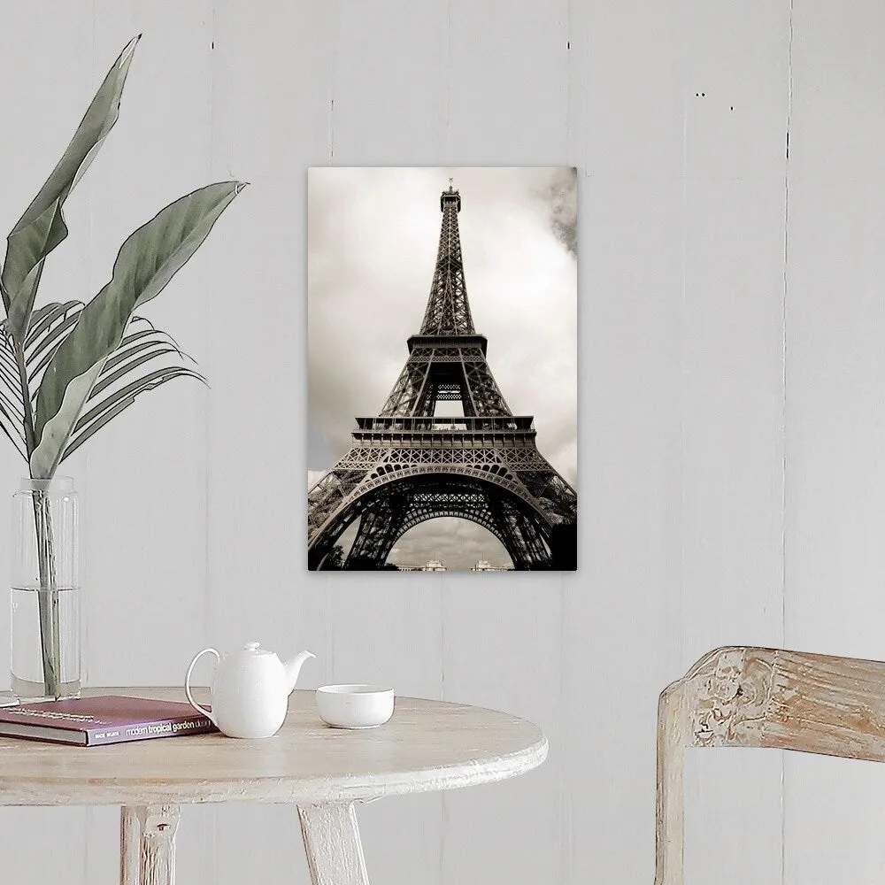 "Amazing Eiffel Tower in Paris, France on cloudy day" Canvas Wall Art