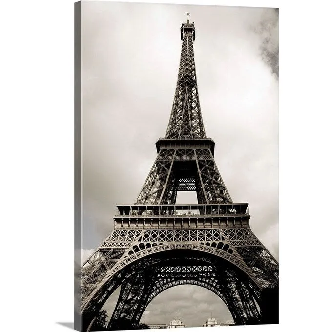 "Amazing Eiffel Tower in Paris, France on cloudy day" Canvas Wall Art