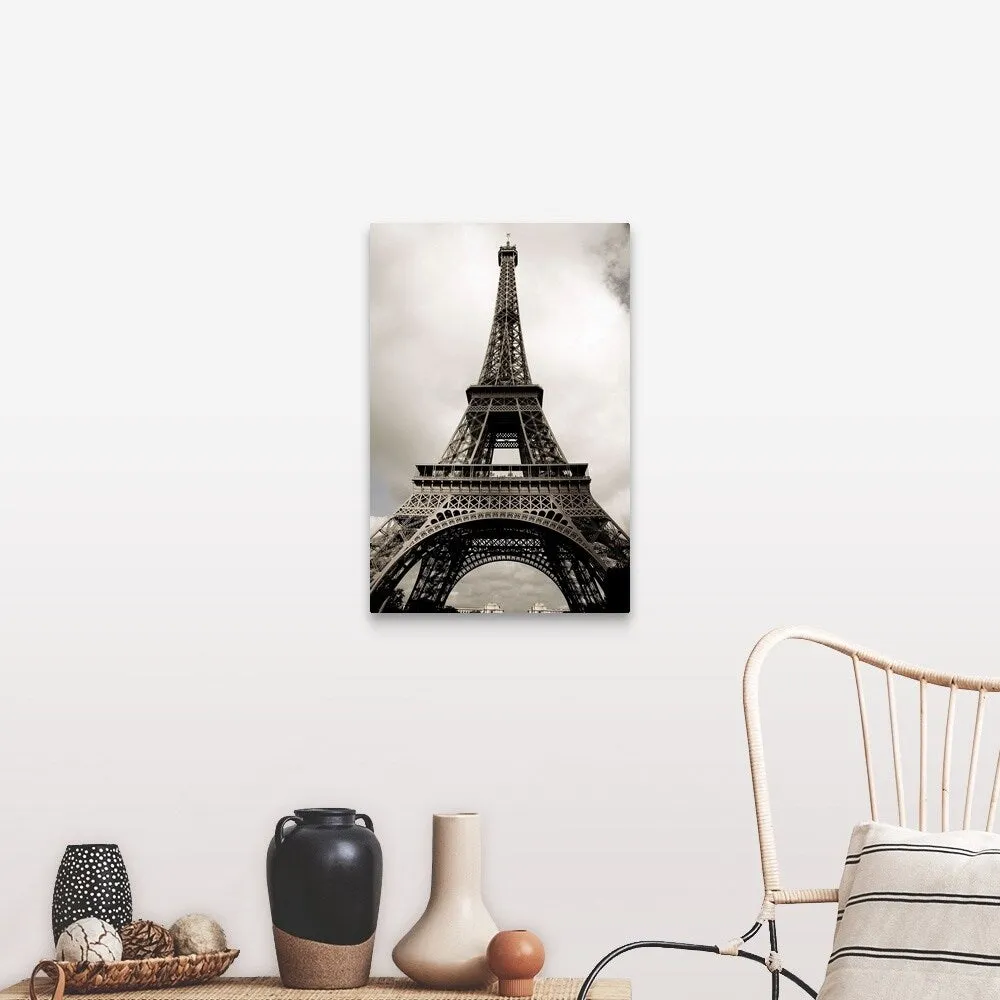 "Amazing Eiffel Tower in Paris, France on cloudy day" Canvas Wall Art