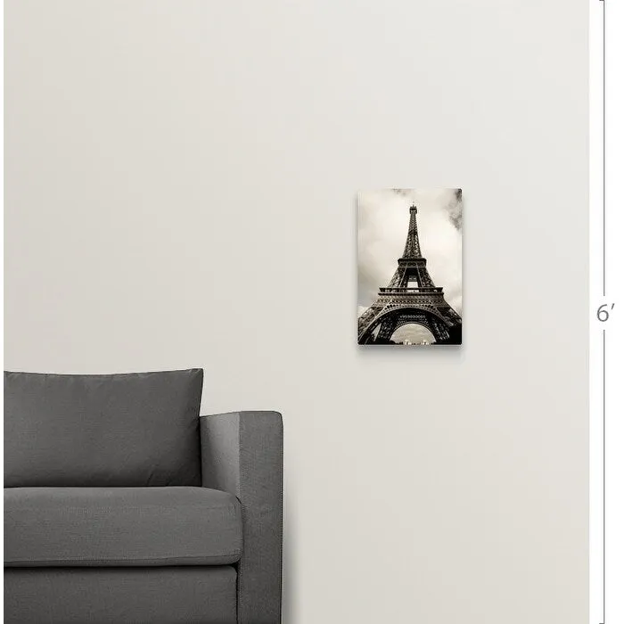 "Amazing Eiffel Tower in Paris, France on cloudy day" Canvas Wall Art
