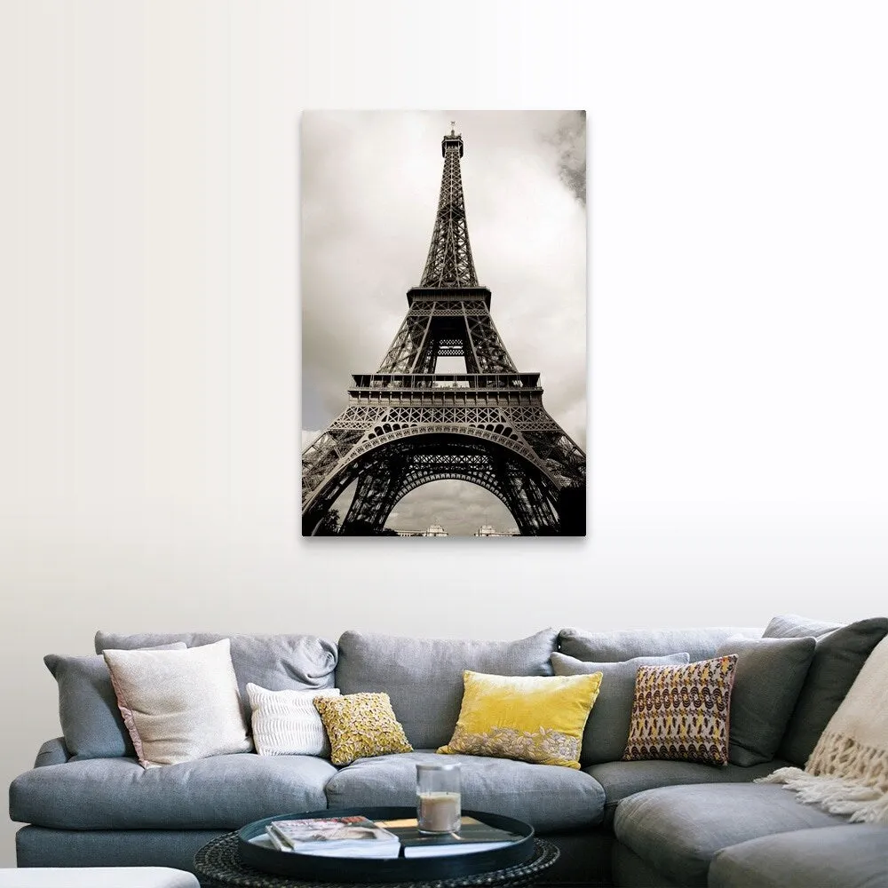 "Amazing Eiffel Tower in Paris, France on cloudy day" Canvas Wall Art