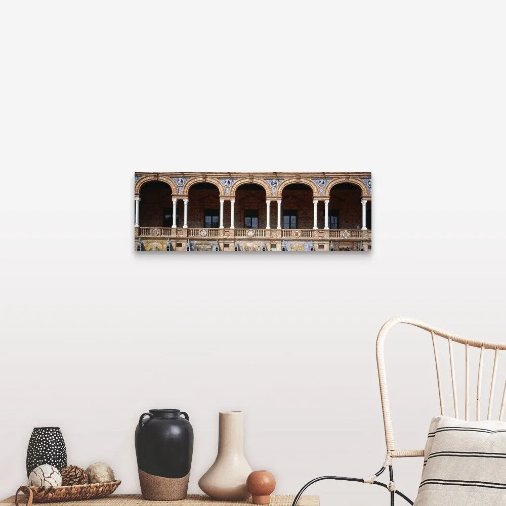 "Arches And Tiles Plaza de Espana Seville Spain" Canvas Wall Art
