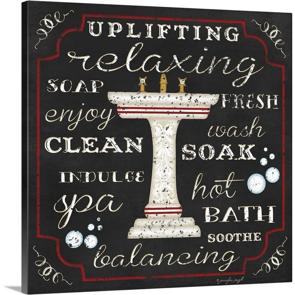 "Bath II Black" Canvas Wall Art