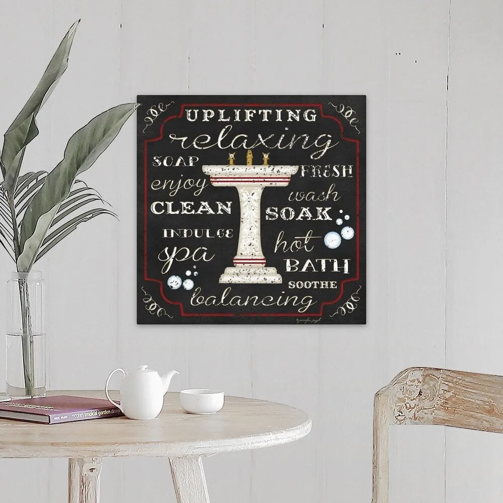 "Bath II Black" Canvas Wall Art