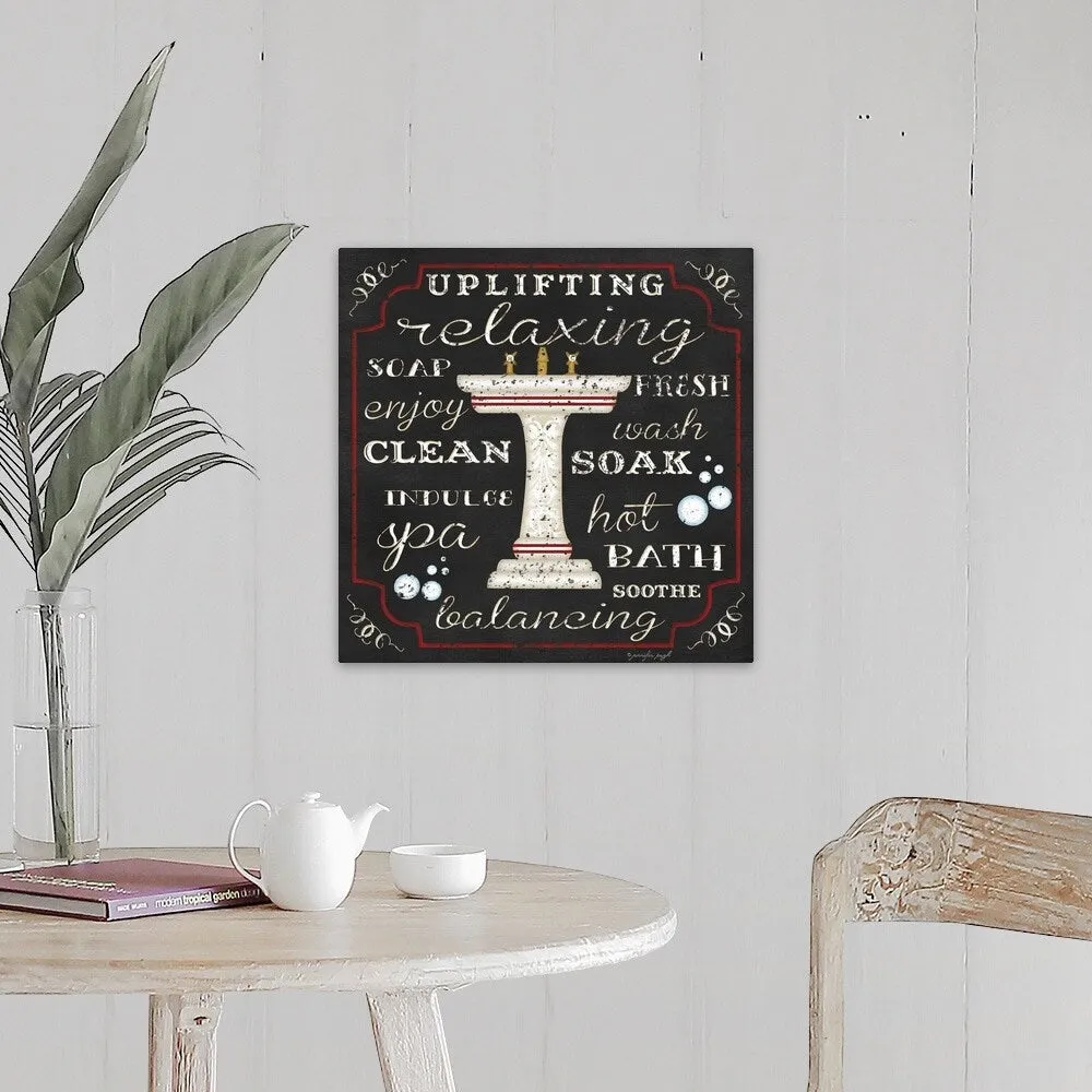 "Bath II Black" Canvas Wall Art