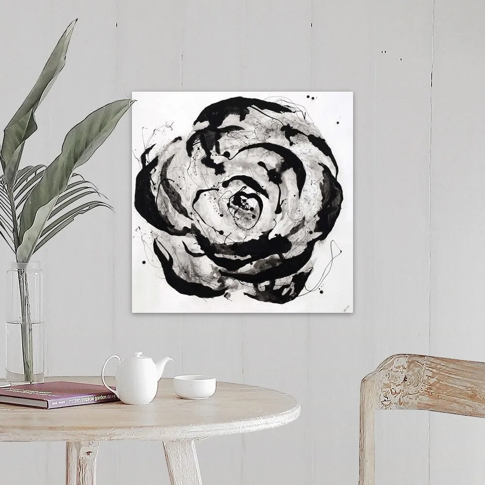 "Black and White Bloom I" Canvas Wall Art