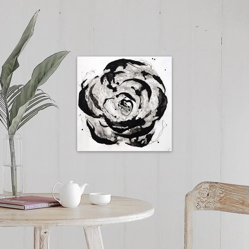 "Black and White Bloom I" Canvas Wall Art