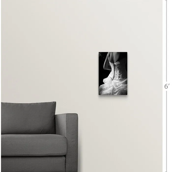 "Bride wearing white wedding dress." Canvas Wall Art