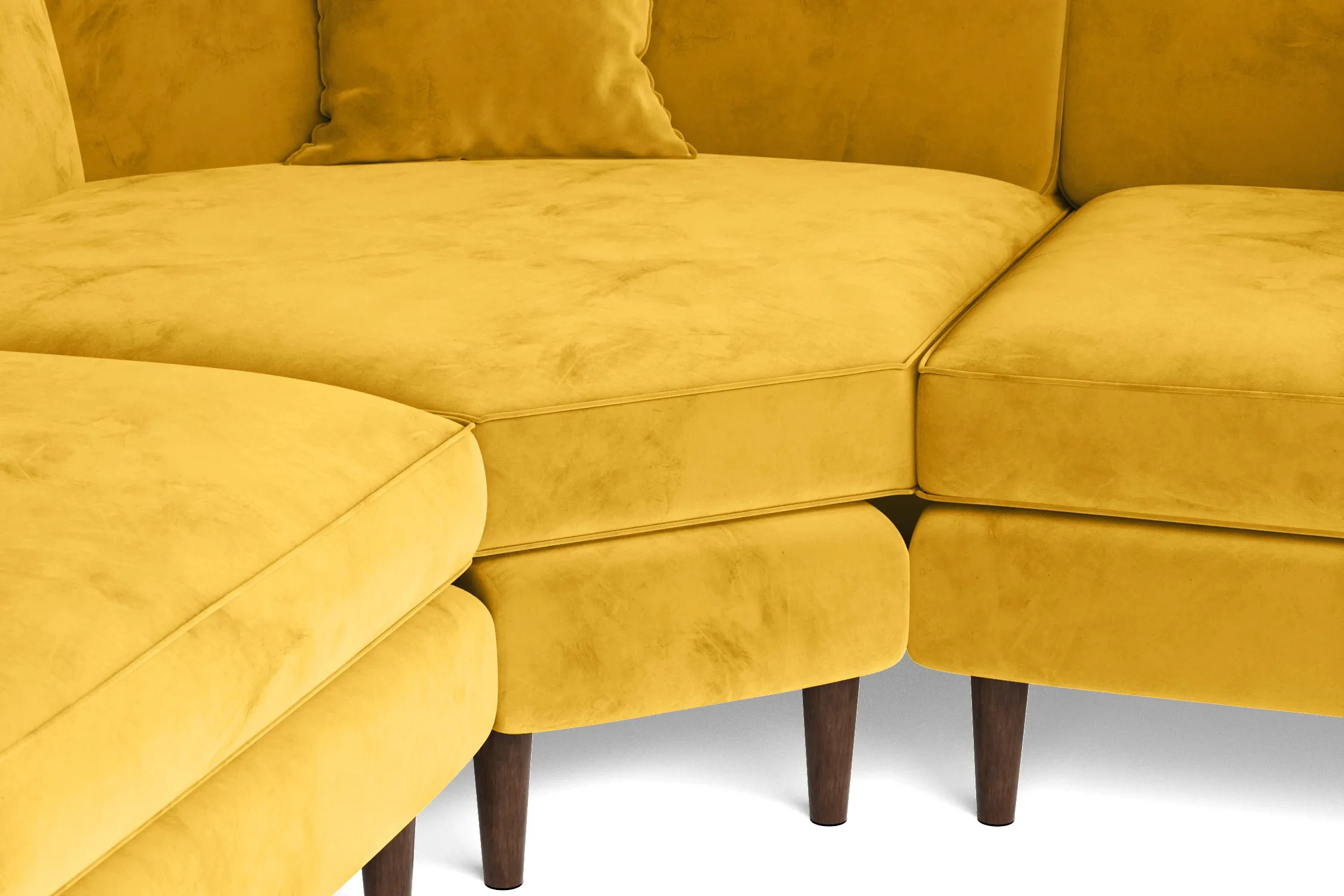 Ragusa 3 Seater Corner Sofa Yellow Velvet