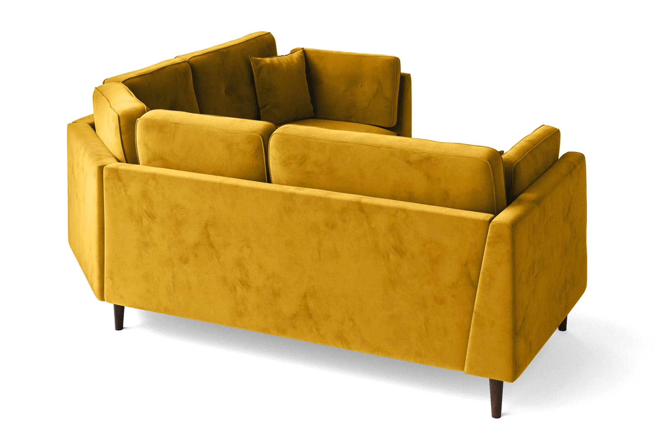Ragusa 3 Seater Corner Sofa Yellow Velvet