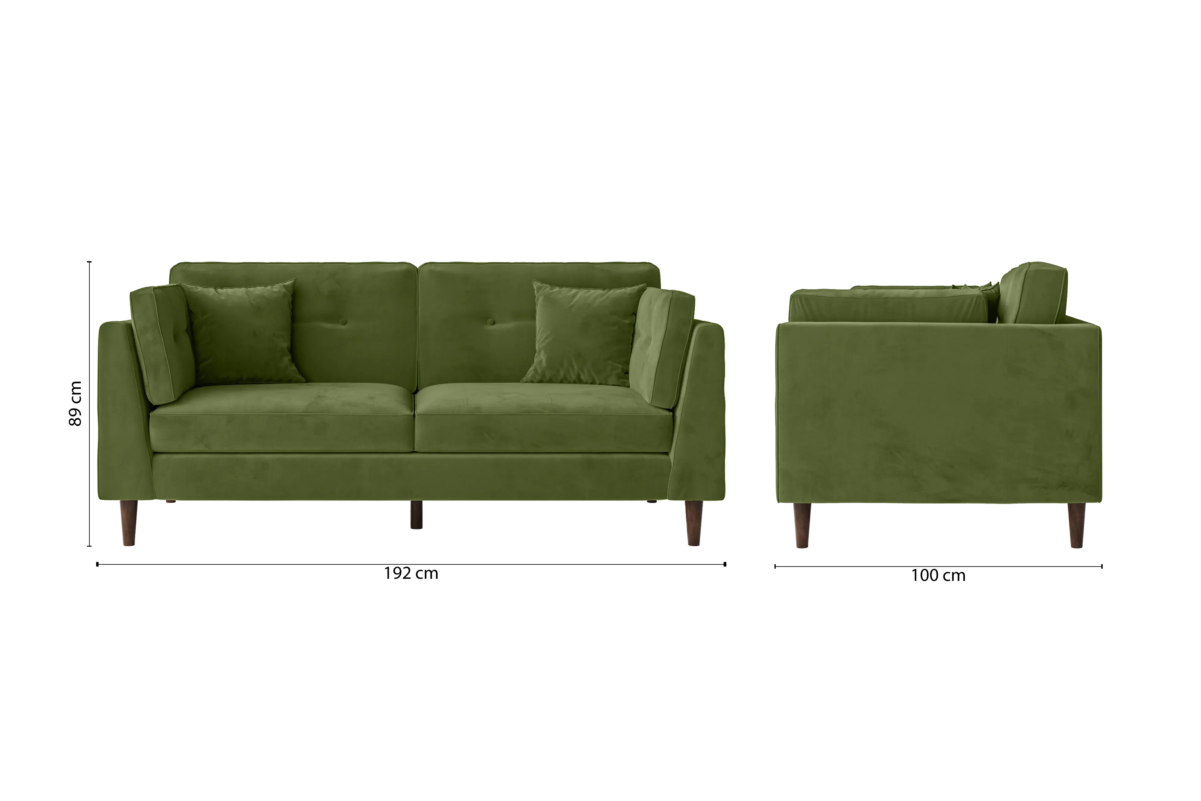 Ragusa 3 Seater Sofa Lime Velvet