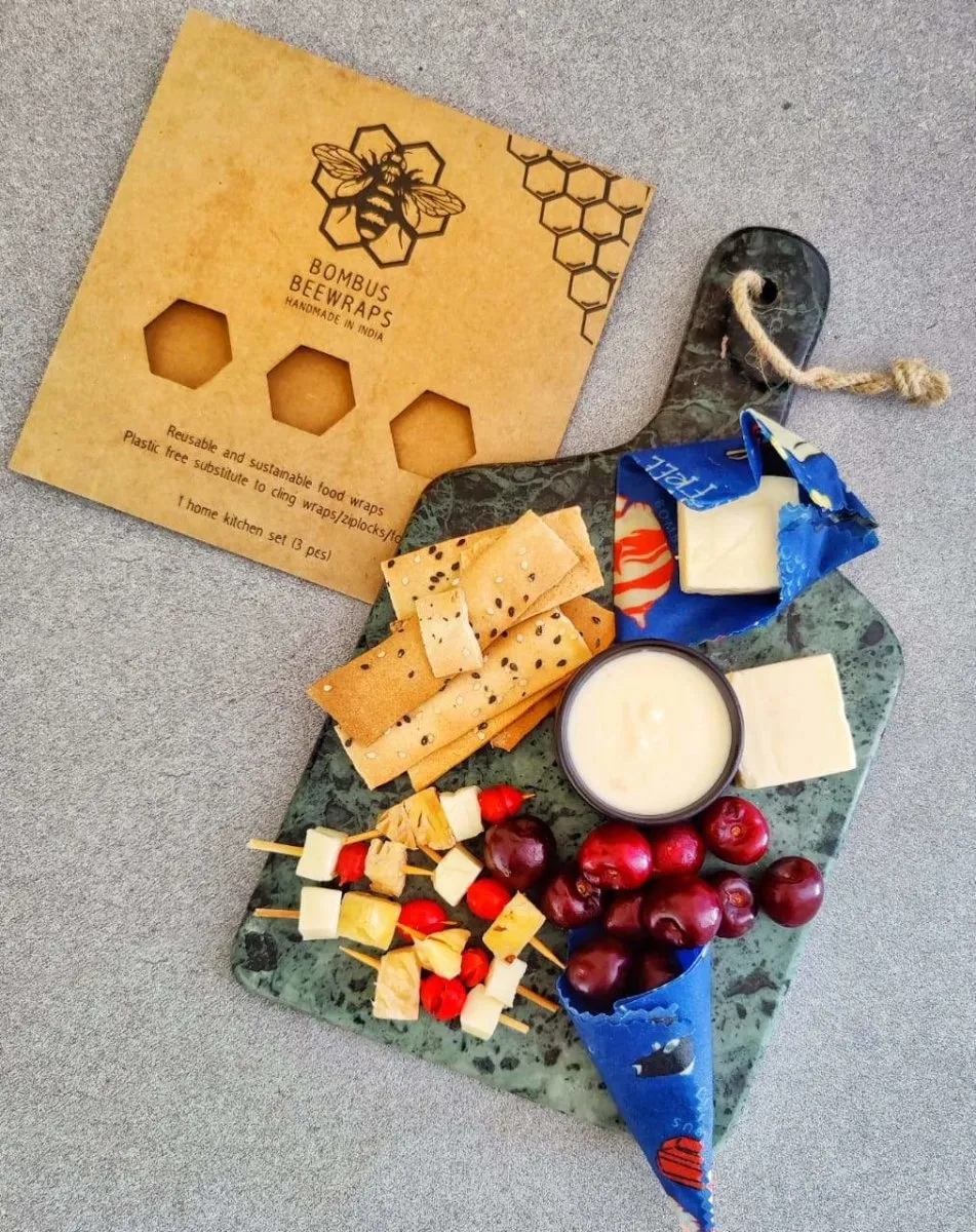 Reusable Handmade Beeswax Food wraps | Ocean Tides Full kitchen -3 pc