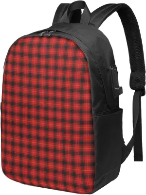Scottish Clan Maciver Tartan Plaid Usb Travel Laptop Backpack  Durable Polyester Backbag With Charging Port & Headphone Jack