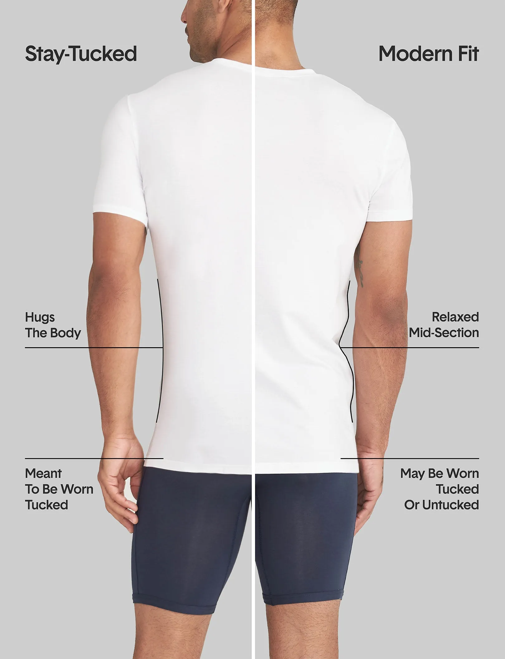 Second Skin Crew Neck Stay-Tucked Undershirt (3-Pack)