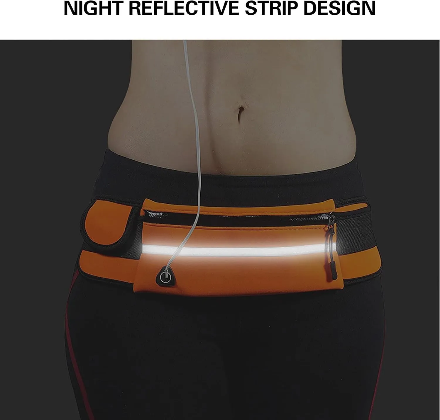 Slim Running Belt, Waterproof Fanny Pack for Men,Phone Holder for Running,Reflective Waist Bag,Runners Belt Pouch,Money Belt,Waist Pack Bag for Camping Workout Travel Running