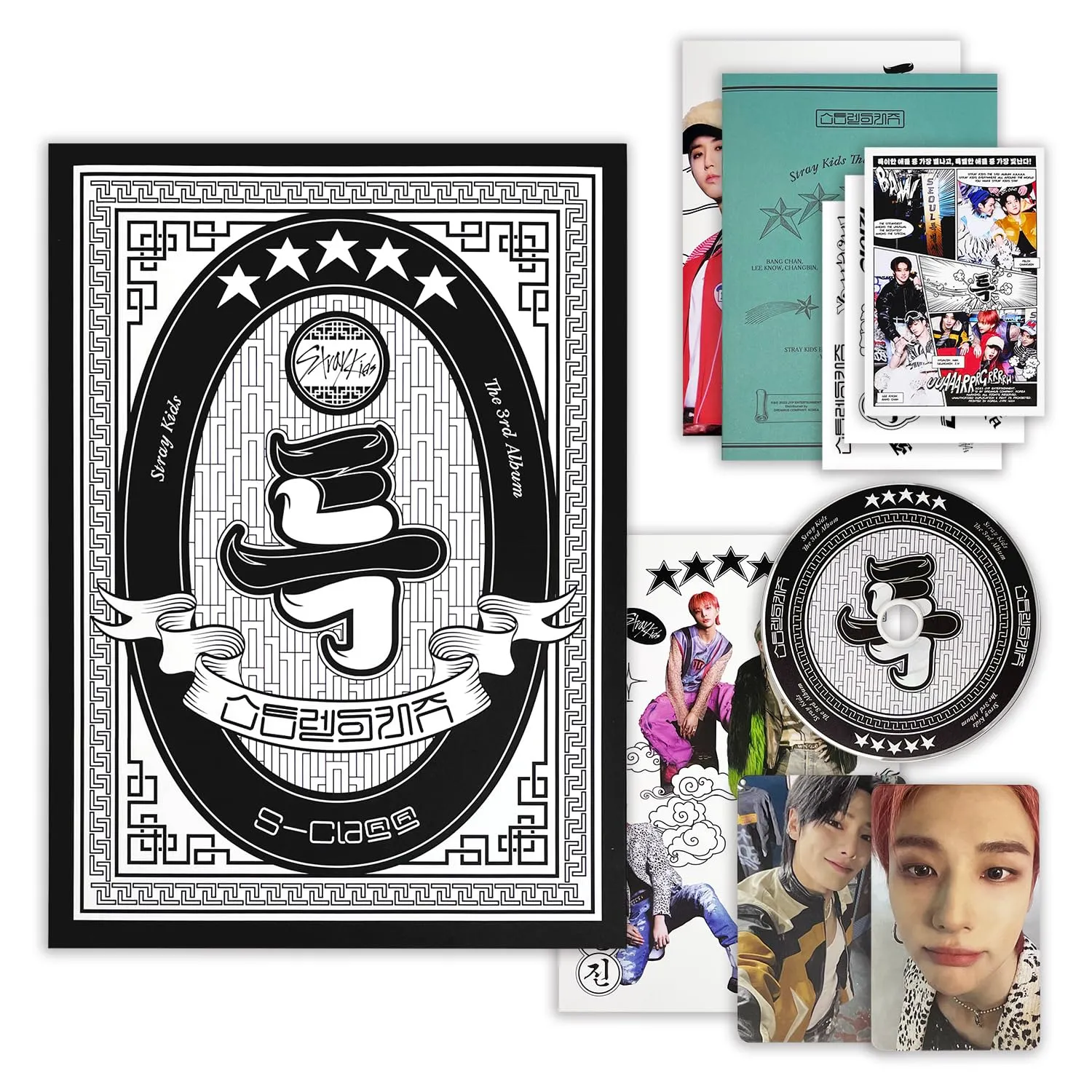 STRAY KIDS  5-STAR Standard Ver. - A VER. Photobook R   Photocards   OOTD Mini Poster   Sticker Set   Postcard   Mini Photobook   Folded Poster   2 Pin Badges   5 Extra Photocards