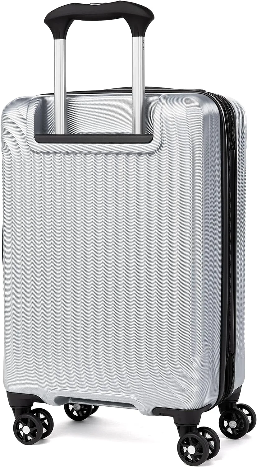 Travelpro Maxlite Air Hardside Expandable Carry on Luggage, 8 Spinner Wheels, Lightweight Hard Shell Polycarbonate Suitcase, Metallic Silver, Compact Carry On 20-Inch