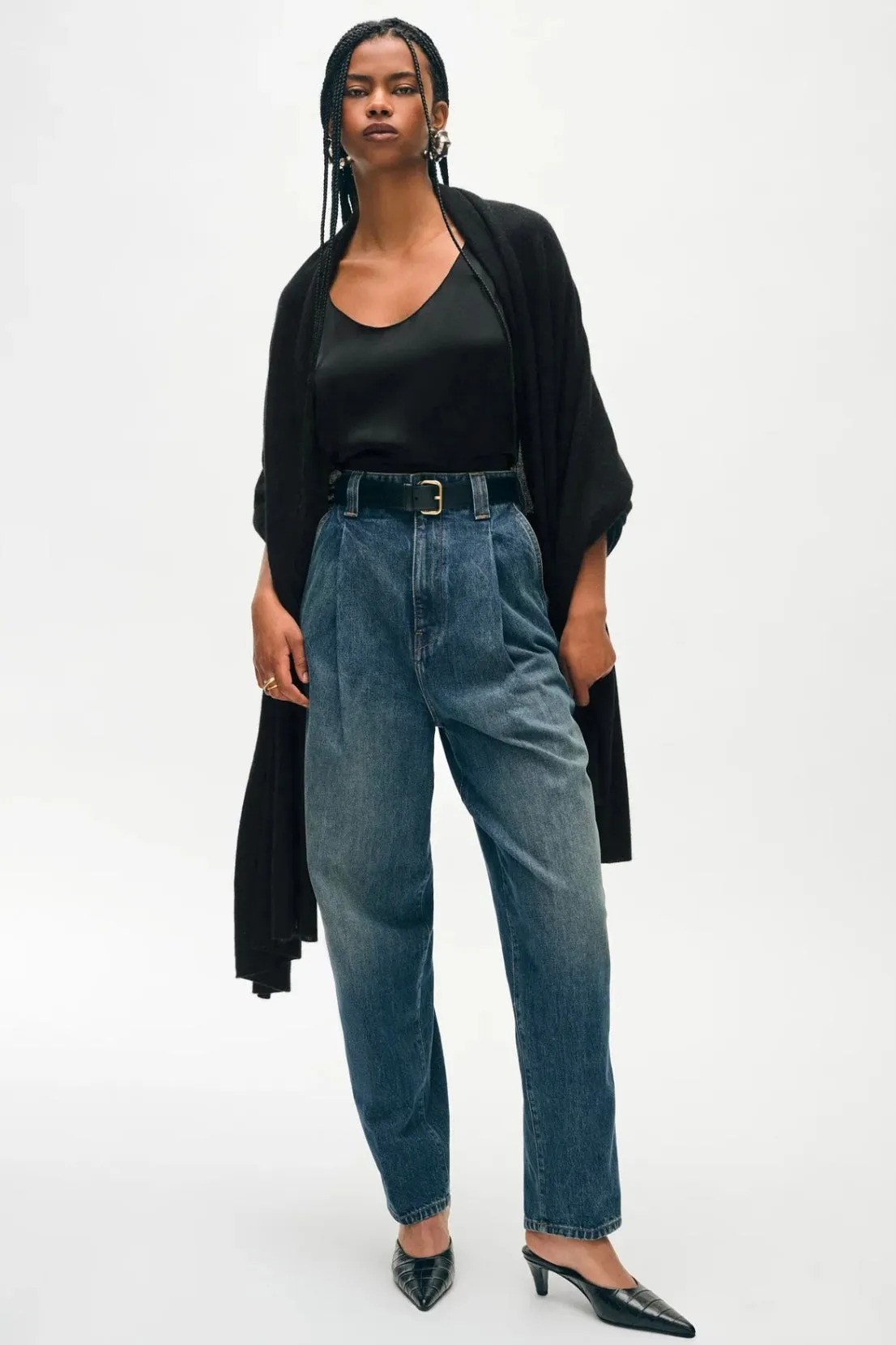 White   Warren - Cashmere Travel Wrap (black)
