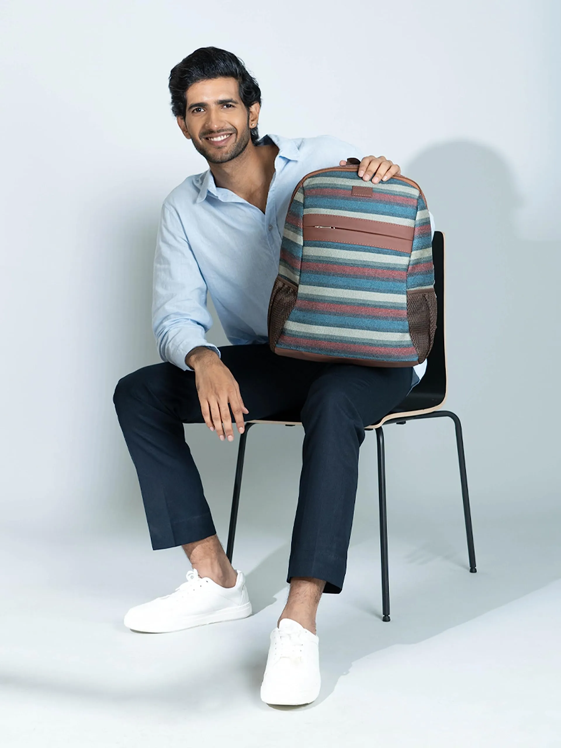 ZOUK Mysore Mosaic Printed Women's Jute Handcrafted Vegan Leather Multicolor Classic Backpack